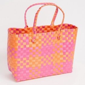 South Beach Pink and Orange beach tote
